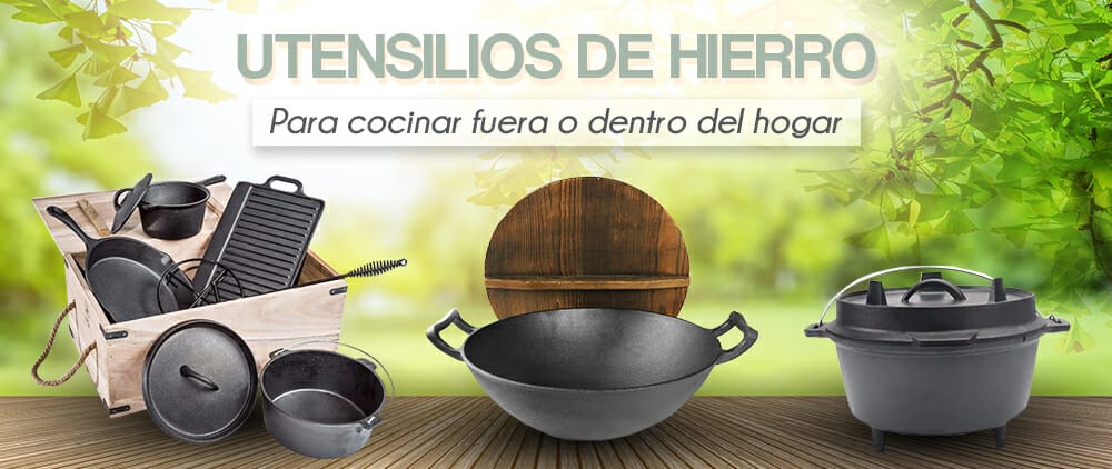 productos de hierro hepa importaciones exterior olla wok cacerola horno holandes plancha sarten