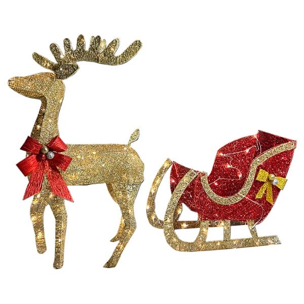 renos navideños ciervos decoración navidad navideña exterior jardín luces adorno árbol guirnalda chirimbolo estrella noche buena año nuevo